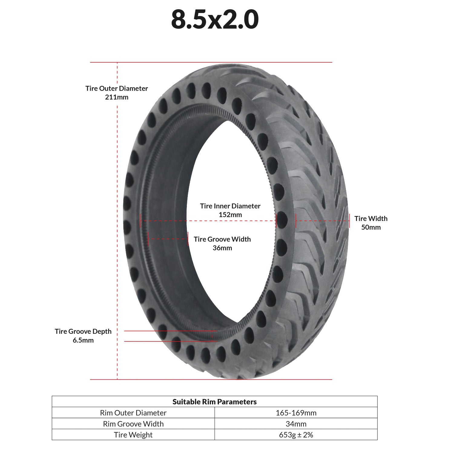 sxt-light-honeycomb-reifen-8-5x2-0-schlauchlos-schwarz image 7