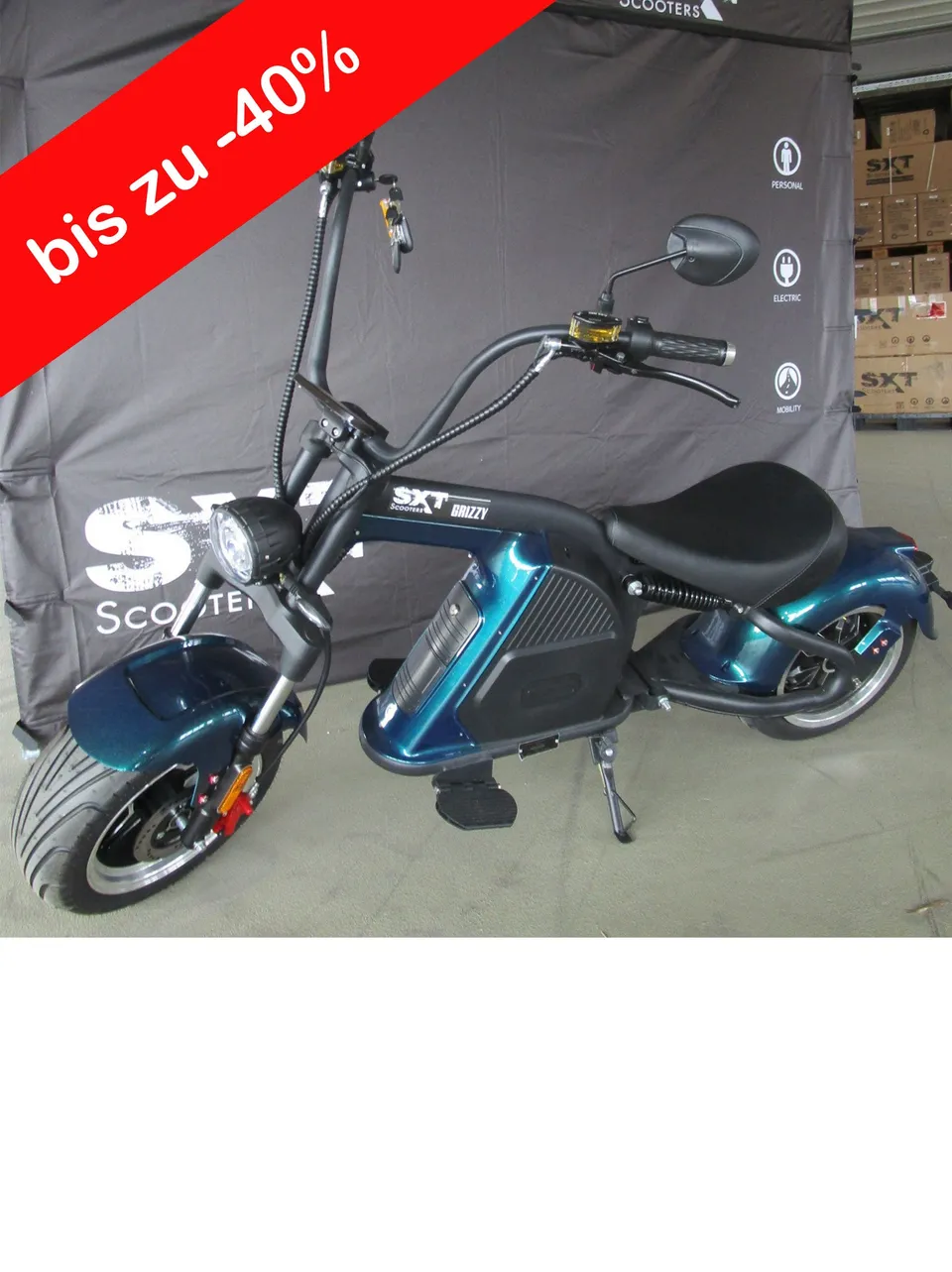 sxt-grizzy-elektroroller-blau-gebraucht-45-km-h image 1